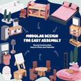 Load image into Gallery viewer, Joylike Large Wooden Dollhouse Kit with Realistic Furniture Design - Joylike
