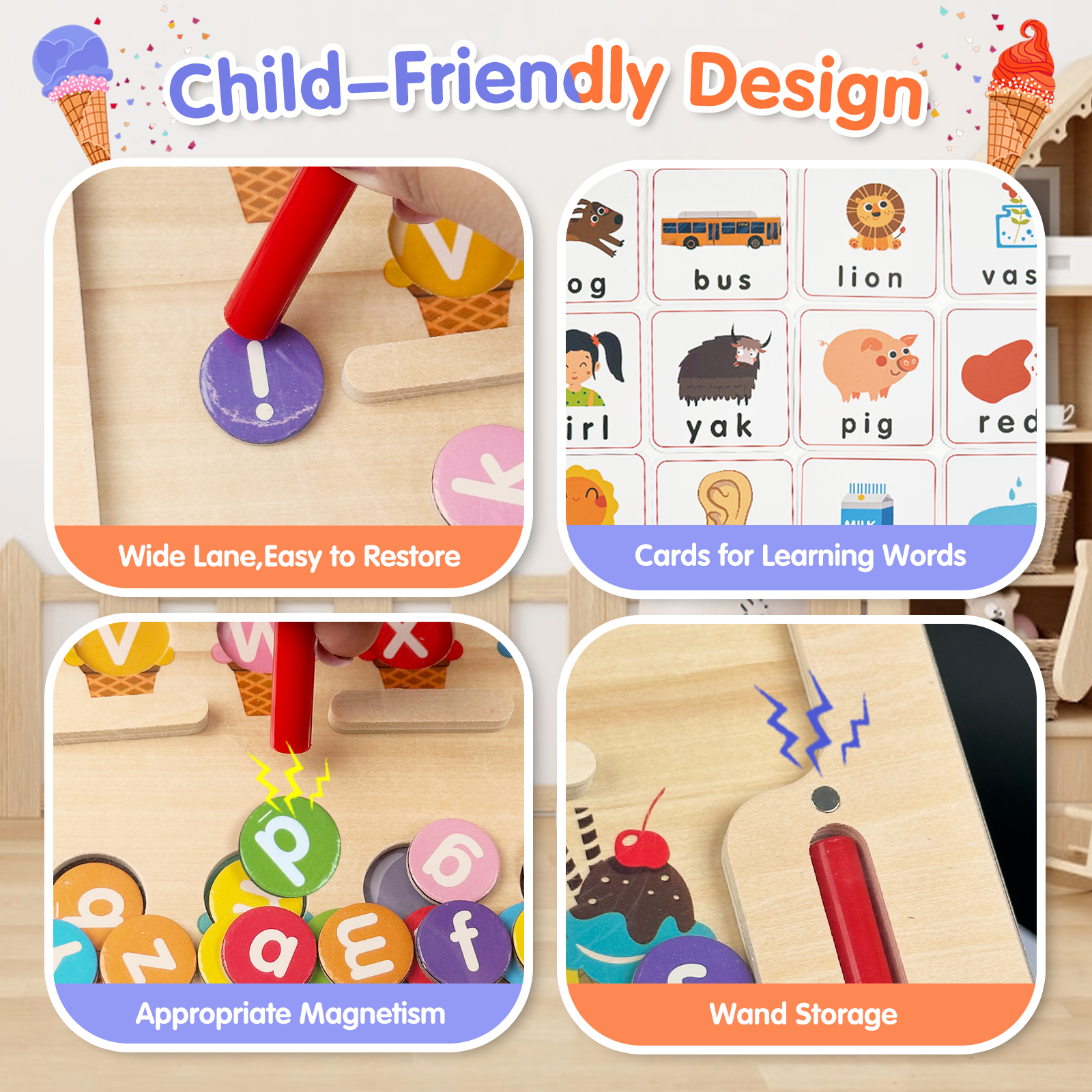 Joylike Wooden Color Matching Counting Puzzle for Toddlers Educational Fine Montessori Game Board - Joylike