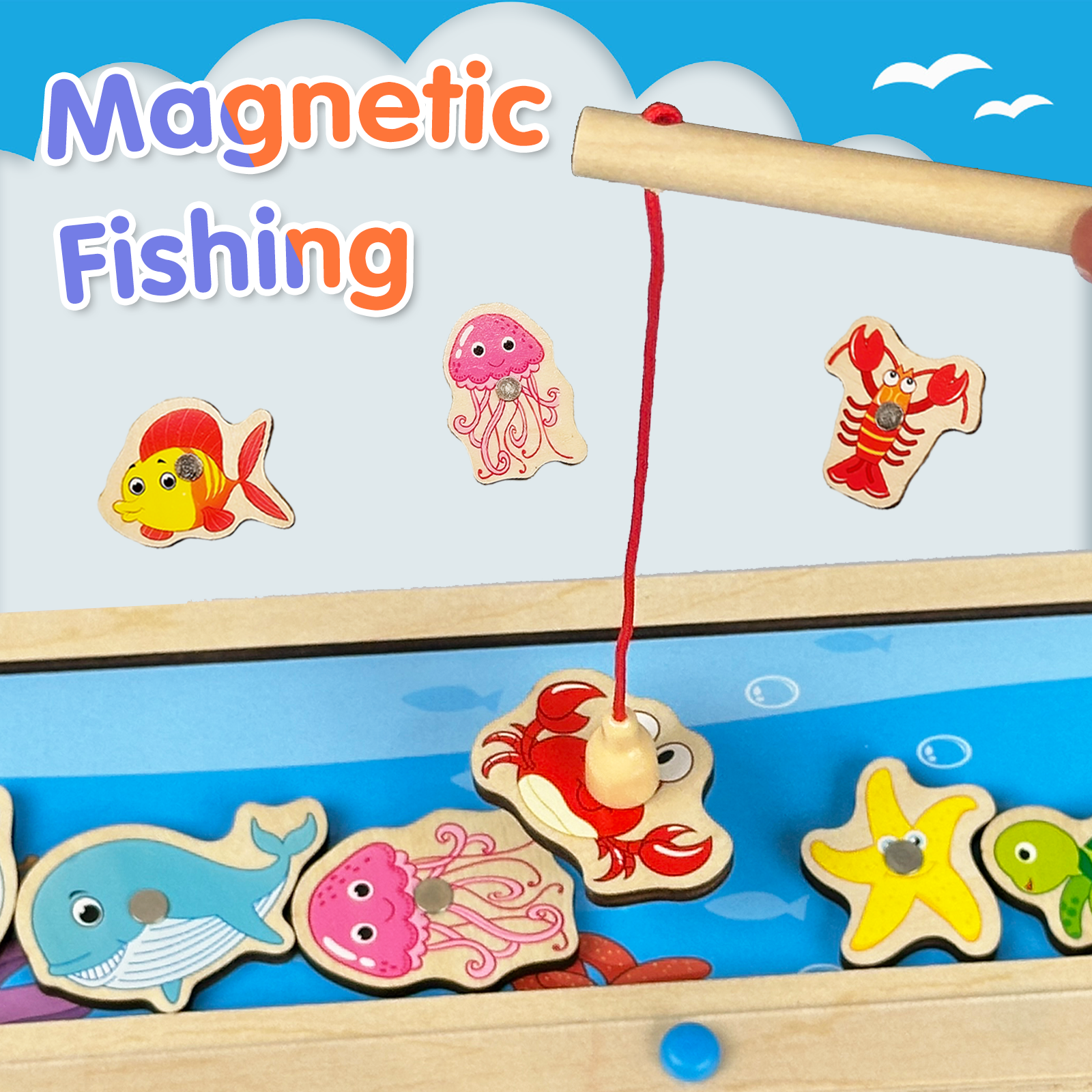 Joylike Wooden Color Matching Counting Puzzle for Toddlers Educational Fine Montessori Game Board - Joylike