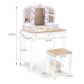 Load image into Gallery viewer, Joylike Girls Vanity set with mirror,wooden dressing table,Pretend play vanity table and chair set - Joylike
