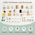 Load image into Gallery viewer, Joylike 53PCS Wooden Dollhouse for Kids, Family Dollhouse Including Toy Figures, Furniture and Accessories - Joylike
