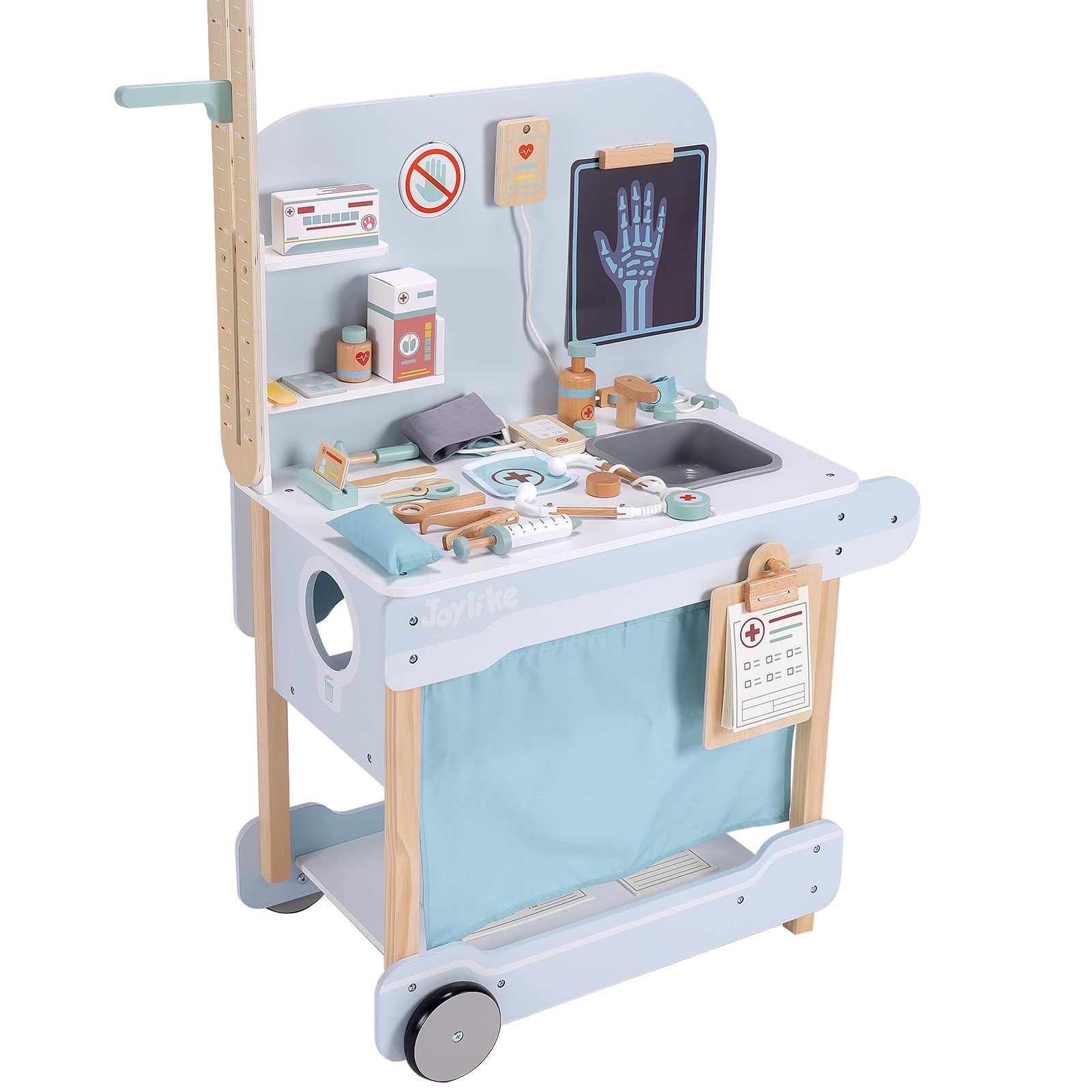 Joylike 15PCS Wooden Doctor Kits Dr Pretend Playset for Kids Ages 1-3 3-5 6-8 - Joylike