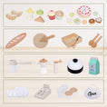 Load image into Gallery viewer, Joylike 37 PCS Wooden Coffee Shop Play Set, Pretend Grocery Store, Realistic Bakery Shop Sessert Stand with Toy Foods - Joylike
