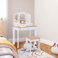 Load image into Gallery viewer, Joylike Girls Vanity set with mirror,wooden dressing table,Pretend play vanity table and chair set - Joylike
