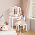 Load image into Gallery viewer, Joylike Girls Vanity set with mirror,wooden dressing table,Pretend play vanity table and chair set - Joylike
